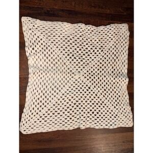 Vintage Handmade Crochet Granny Square Doily Cream Cotton 12x12 Cottagecore Boho